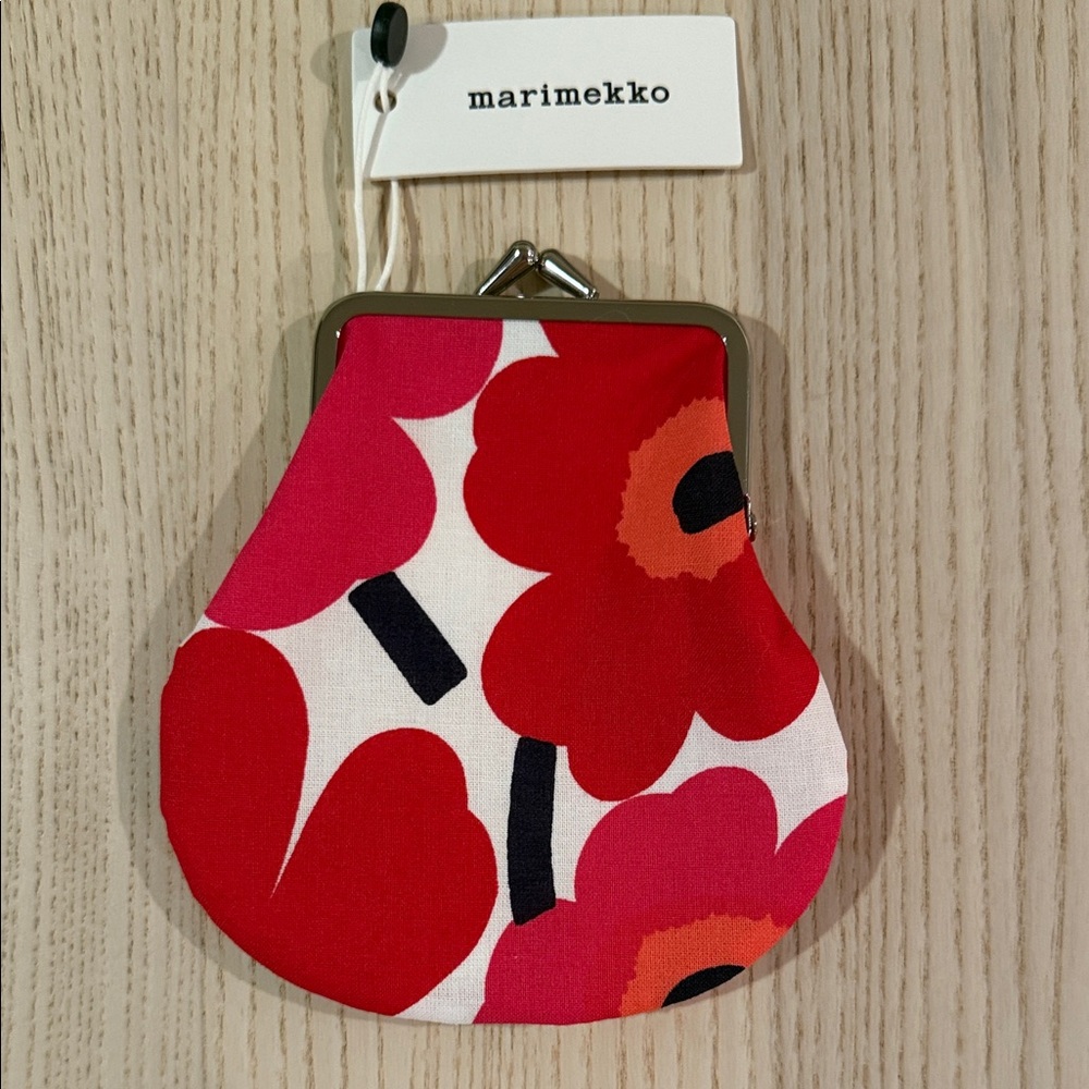 Marimekko Pink and Red Floral Coin Purse
